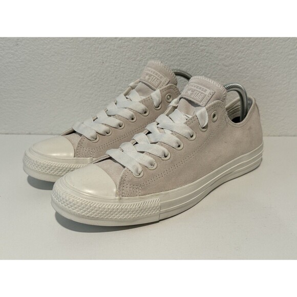 Converse Chuck Taylor All-Star Low Top Beige Suede Mens Sz 8 Womens 10 NEW - Picture 2 of 13